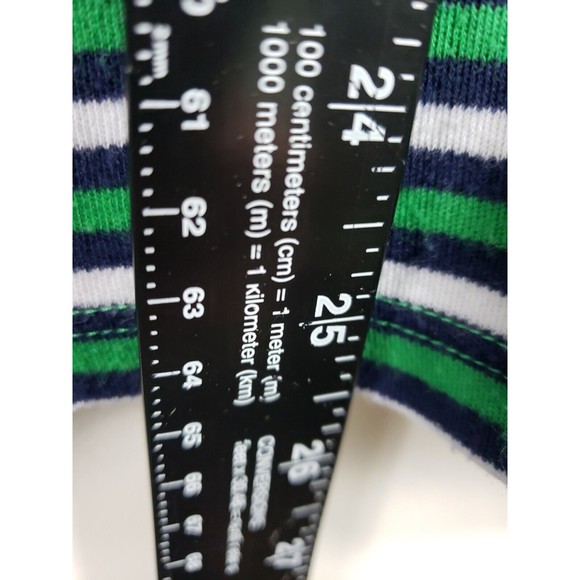 Allison Daley T-Shirt Top Short Sleeve Striped Studs Color  green navy  XL - Picture 2 of 6